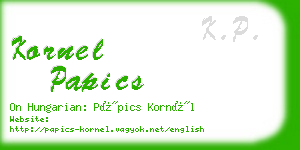 kornel papics business card